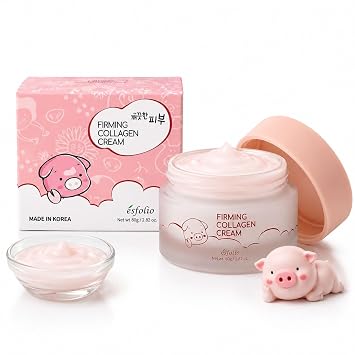 esfolio Made in Korea Crema nutritiva de colágeno de 2.82 onzas, hidratante facial diario con colágeno, crema facial ligera para una piel suave y cómoda, cuidado de la piel coreano de rápida absorción