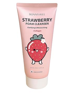 BONNY HILL LIMPIADOR DE ESPUMA DE FRESA, COLÁGENO ACLARIFICANTE E HIDRATANTE 8.45 FL OZ MARCA COREANA CUIDADO DE LA PIEL