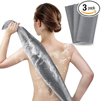 ARCH&M - Toalla de ducha exfoliante, paño japonés y coreano, paquete de 3