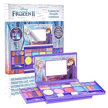 Disney Frozen - Paleta de maquillaje plegable, con brillo de labios y