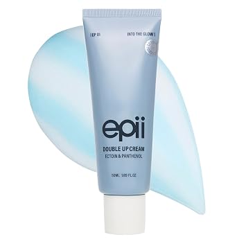 Double Up Cream - Hidratante facial de ectoína con pantenol y 15% de escualano, crema reparadora coreana de barrera calmante para piel sensible, enrojecimiento de piel seca e hidratación diaria, 1.7 fl oz