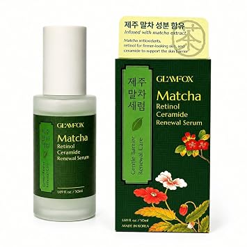Matcha Retinol Ceramide Face Serum | Cuidado de la piel coreano para reparación de barreras y textura suave | Renovación diaria hidratante con ácido hialurónico y pantenol | Piel normal, seca