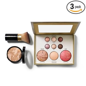 LAURA GELLER - Kit de iniciación horneado: lo mejor de la mejor paleta - Sueños toscanos + Balance n Brighten, mediano + cepillo Kabuki en ángulo retráctil