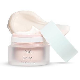 PÜR MINERALS Get A Lift Crema hidratante facial reafirmante, tensa la piel, restaura la firmeza, no grasa y ligera, libre de crueldad, blanco, sin gluten