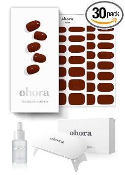 ohora Juego de tiras de uñas de gel semicuradas (N Chilly Starter Kit) incluye lámpara de tamaño completo y mini removedor, calidad de salón, larga duración, fácil de aplicar y quitar