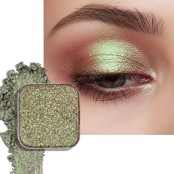 Sombra de ojos camaleón duocroma, verde musgo con cambio malva
