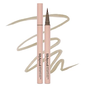 lilybyred AM9 to PM9 Survival Penliner Natural | Delineador de ojos líquido coreano suave en tono ceniza, cepillo ultrafino de 0.004 in, secado rápido, a prueba de manchas, pigmento ceniza en capas, color construible, 0.035 onzas (03 gris pardo ceniza)