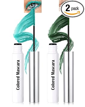 Juego de rímel de pestañas de color verde esmeralda y verde impermeable