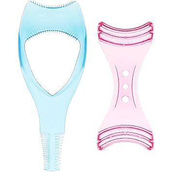 Beavorty Máscara de pestañas aplicador de peine de pestañas y modelos de delineador de ojos, guía guía de plantilla, asistente de maquillaje de ojos para control de manchas, uso diario, 4.13 x 1.57 x