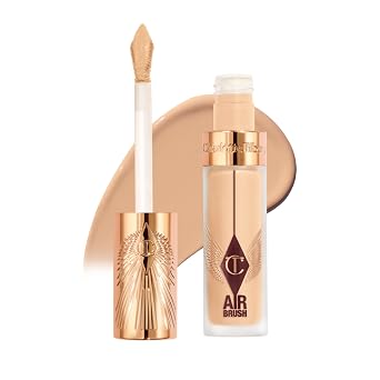 Charlotte Tilbury AIRbrush Corrector de desenfoque impecable – Corrector para ojeras, manchas y más – Hidratante, cobertura completa con un acabado mate natural
