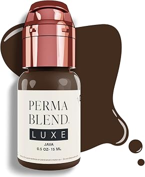 Perma Blend Luxe - Java - Tinta Microblading para delineador permanente - Tinta de tatuaje profesional - Maquillaje de tinta de tatuaje marrón - Vegano (0.5 onzas)