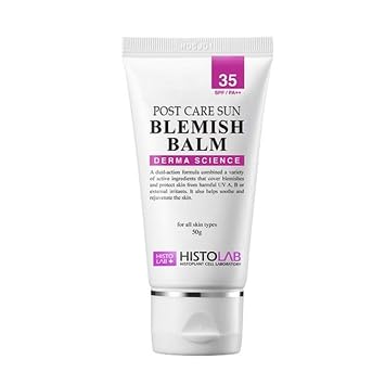 HISTOLAB Bálsamo para manchas solares Post Care SPF 35 PA++ – Protector solar tintado en crema BB de un solo tono, cobertura de adaptación de tono coreano K-Beauty para después del láser y uso diario, ligero