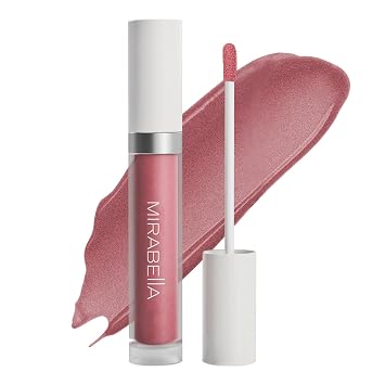 Mirabella - Brillo labial mate de fórmula avanzada de lujo, brillo de labios de larga duración que no seca ni agrieta los labios, no mancha ni empluma, angelical (rosa nude)
