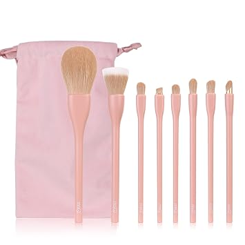MSQ Juego de 8 brochas de maquillaje, brochas de maquillaje, brochas para polvo, corrector, juego de brochas para difuminar, brocha para sombra de ojos
