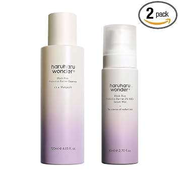 haruharu Wonder Black Rice Probiotics Hydration Boost Duo, esencia de barrera y 2% NAD+ Serum Mist, dúo de inundación de la piel para una piel brillante