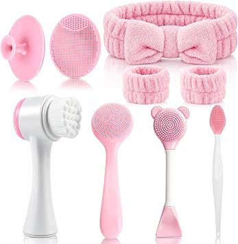 Juego de cepillos de limpieza facial de silicona, limpiador facial para