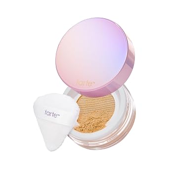 tarte Polvo fijador sin arrugas – Polvo facial presionado y suelto, fórmula ligera que absorbe el aceite para un acabado duradero, vegano y libre de crueldad