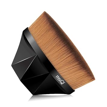 Brocha para base de maquillaje, brochas de maquillaje Kabuki, brochas de maquillaje líquidas en polvo, brochas de maquillaje para mezclar líquidos, crema, corrector premium o maquillaje en polvo impecable con estuche, color negro