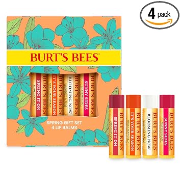 Burt's Bees Just Picked - Juego de bálsamo labial, 100% origen natural, 4 unidades, 0.15 onzas