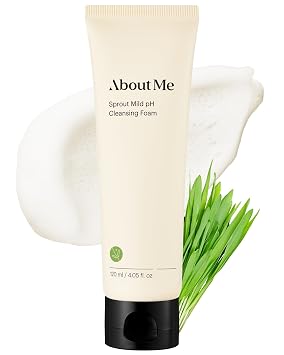 About Me Espuma limpiadora coreana de aminoácidos de pH bajo, complejo de brotes de 35% + 7 formas de ácido hialurónico, brotes de alfalfa de brócoli de trigo, sin sulfato de crema a espuma, seguro