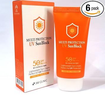 [3W CLINIC] Bloqueador solar UV de protección múltiple SPF50+PA +++ 2.4 fl oz X 6EA / Cosméticos coreanos
