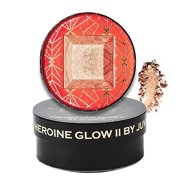 Juvia's Place Heroine Glow II - Polvo iluminador brillante horneado, duradero e iluminador para todos los tonos de piel