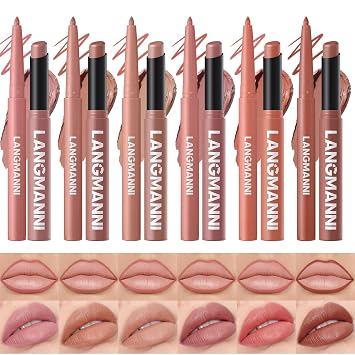 Juego de 12 lápices labiales mate y delineador de labios, combo de