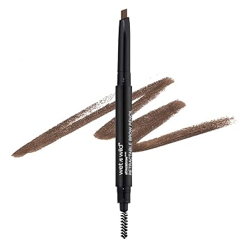 wet n wild Lápiz definidor retráctil para cejas Ultimate, marrón medio, cepillo de cejas de doble cara, punta fina, da forma, define, rellena maquillaje de cejas