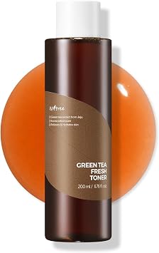 ISNTREE - Tónico de té verde fresco 200ml, 6.76 fl.oz | Cuidado de la piel coreano | Tónico para piel grasa | Control del sebo | Hidratante y refrescante