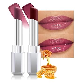 evpct 2 lápices labiales teñidos de color malva, ciruela, cereza y miel, color vino burdeos, aceite labial hidratante para mujeres mayores, brillo hidratante ligero, bálsamo labial tintado de color brillante