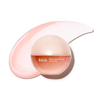Abib PDRN - Máscara labial de colágeno vegano glaseada, gelatina esmaltada, 0.38 onzas líquidas, bálsamo de mantequilla labial coreano para dormir durante la noche, cuidado hidratante, tratamiento