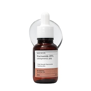 NANO RECIPE Niacinamide 20% Concentrate | Bricolaje, suero de niacinamida, puro, aclarante, minimizador de poros y piel de vidrio | Cuidado de la piel coreano, ligero, para piel grasa, 1 fl oz