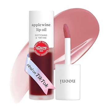NOONI - Aceite coreano para labios, de larga duración, hidratante, revitalizante para labios secos, impermeable, relleno de calcetines para niñas adolescentes, 0.12 fl.oz, Applewine