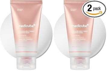 medicube Máscara de envoltura con colágeno esmaltado con brillo lechoso – Mascarilla de día Peel Off (paquete de 2)