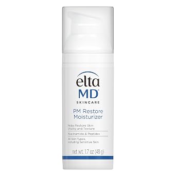 EltaMD Crema hidratante facial PM Restore, hidratante nocturno para cara, restaura la elasticidad y vitalidad de la piel durante la noche, seguro para todo tipo de piel