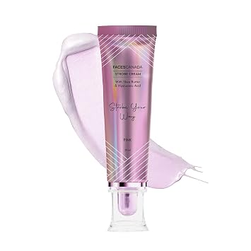 FACES' CANADA Strobe Cream - Rosa 1.0 fl oz | Imprimación + iluminador + hidratante | Manteca de karité y ácido hialurónico | Hidratación intensa | Piel húmeda radiante impecable | Base de maquillaje
