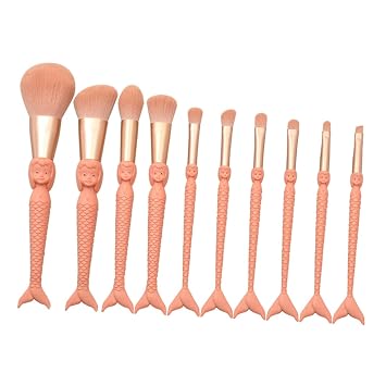 Outanaya Brocha de maquillaje para maquillaje en polvo, cepillo profesional para cosméticos, kit de maquillaje, trajes de mujer, cepillo de cejas de sirena, cola de sirena, sombra de ojos, cepillo de