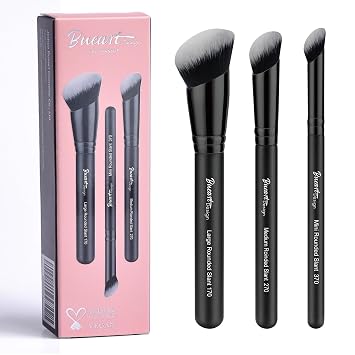Bueart Design Juego de 3 brochas de maquillaje, cepillo corrector de