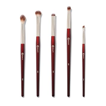 BK BEAUTY - Juego de brochas para ojos encapuchados o más pequeños (5 piezas) - Juego de brochas para sombra de ojos para mezclar, difuminar y definir sombra de ojos y delineador de ojos | Brochas de