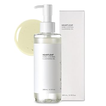 Aceite limpiador para rostro de 6.8 fl oz - Removedor de maquillaje a base de plantas y limpiador de puntos negros - Control ligero de poros para pieles sensibles