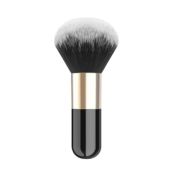 Luxspire Brocha de maquillaje en polvo, negro y dorado