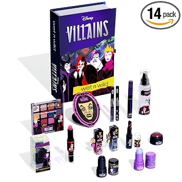 wet n wild Disney Villains PR Box, colección de maquillaje y accesorios de 14 piezas, juego de cuentos de edición limitada, libre de crueldad animal