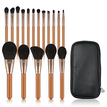 Juego de brochas de maquillaje con mango de madera de 17 piezas, estilo a 2