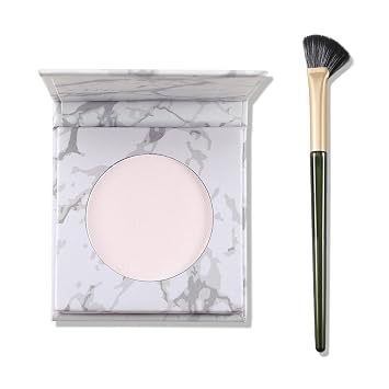 Paleta de maquillaje con resaltador facial blanco, resaltadores mate, polvo iluminador iluminador para mejillas, clavícula en la nariz, brillante natural de larga duración 04# blanco