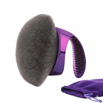 Brocha de maquillaje corporal – Aplicador Kabuki extra grande para autobronceador, bronceador y base – Acabado con aerógrafo impecable, sin rayas – Cerdas veganas con infusión de carbón