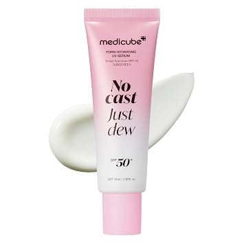 medicube Protector solar No Cast Just Dew PDRN Suero solar UV hidratante