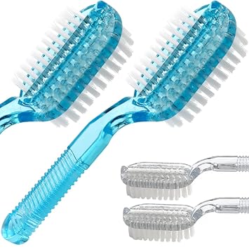 Cepillo de uñas de dos caras, cepillo de uñas de dos caras, cerdas suaves y rígidas, cepillos de limpieza de manos, para hombres, mujeres y niños, 4 unidades