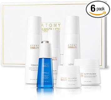 K-Beauty Absolute CellActive Skincare Set - Toner, Ampolla, Suero, Loción, Complejo de Ojos, Crema Nutricional | Cuidado de la Piel Coreano l Hidratante