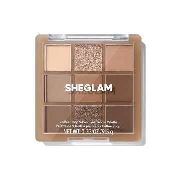 SHEGLAM Paleta de sombras de ojos de 9 colores ultra pigmentados con tonos brillantes y mate, vegana y libre de crueldad - Coffee Shop