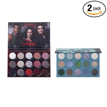 ColourPop Twilight Makeup Bundle - Sombra de ojos Twilight mate y metálica de 15 tonos (0.3 onzas), maquillaje de ojos Eclipse de 15 tonos mate, metálico y brillante (0.63 onzas), aspecto de alto